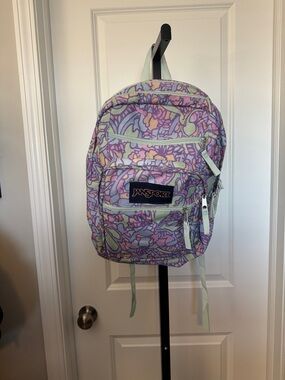 Jansport Purple & Mint Pastel Abstract Print Backpack